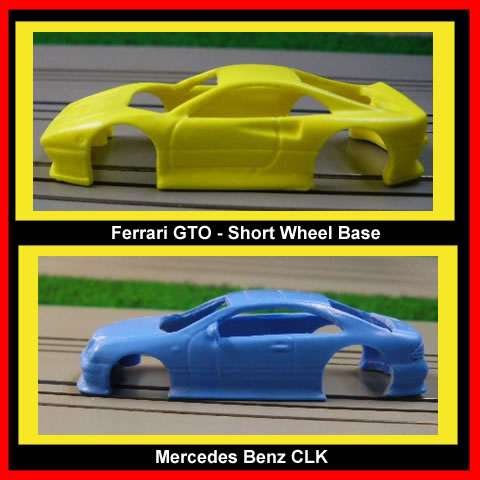Ferrari GTO short WB and Mercedes Benz CLK resin bodies